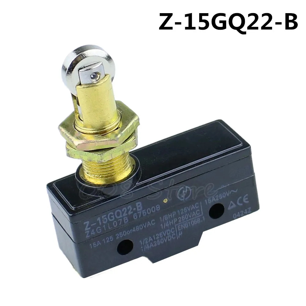 1pcs 15A Z-15GQ22-B SPSD Panel Mount Roller Plunger Basic 1NO 1NC Limit Switch 12mm