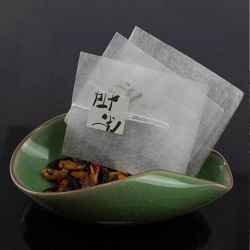 100pcs/lot Corn Fiber Tea Bags Pyramid Shape Heat Sealing Filter Teabags PLA Biodegraded Tea Filters