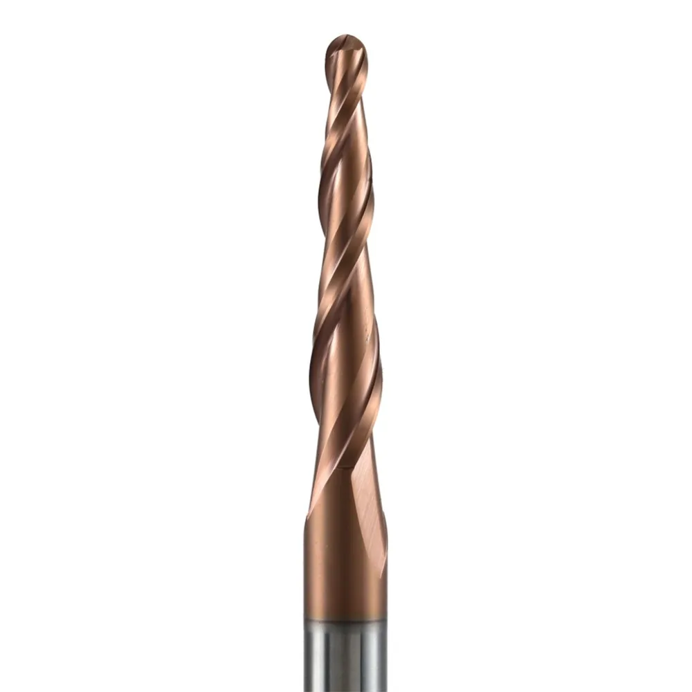 Carboneto de Tungstênio Cônico Bola Nariz Final Moinho Cnc Gravura Carving Router Bits Fresa para Madeira e Metal Hrc62 1pc