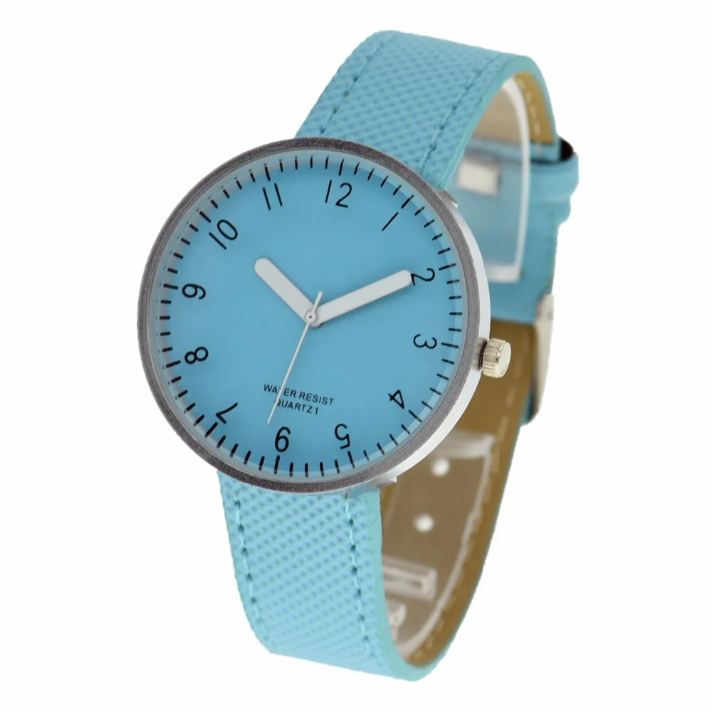 Wholesale New Fashion Women Womage Leather Watch Candy Color Wristwatch Thin Strap Quartz Dress Watches