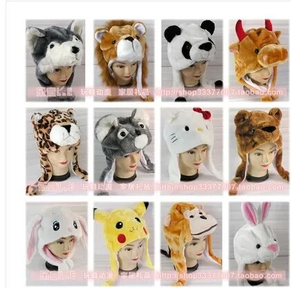 Free shipping Cartoon plush animal hats during the winter to keep warm earmuffs cap Adults and children are available