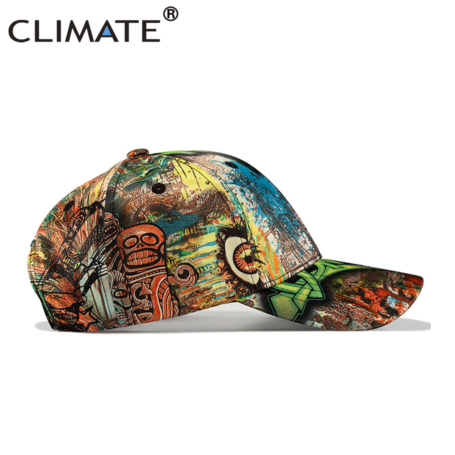 CLIMATE Hip Hop Baseball Cap Men Women Street Dancer Cap Skateboard Graffiti Doodle Hat Busker Fans Caps Hat for Men Women Youth