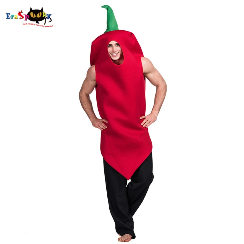 Erashioky adulto engraçado comida chili peper cosplay halloween traje carnaval festa de natal vestido extravagante