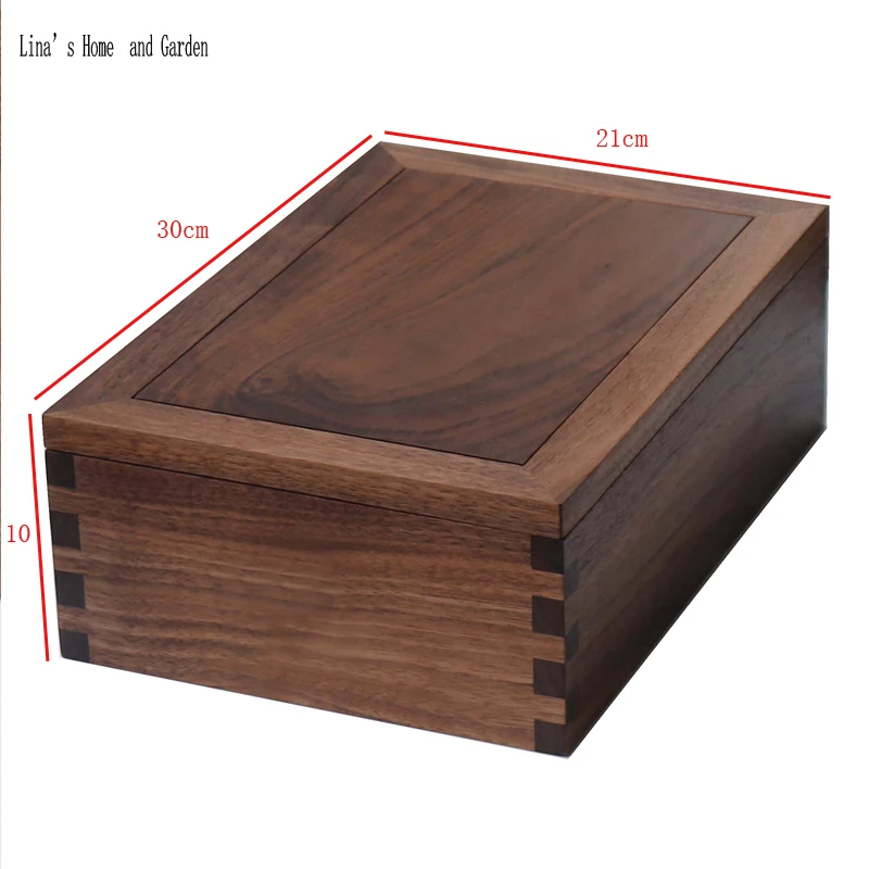 lidded black walnut solid wood keepsake box with 3 compartments