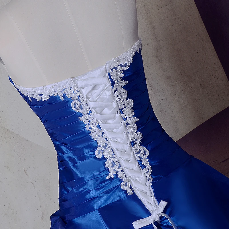 Vintage Royal Blue And White Wedding Gowns Dresses 2020 Sweetheart Lace Up  Vestidos De Noiva Plus Size Sexy Long Bridal Dresses - AliExpress 320