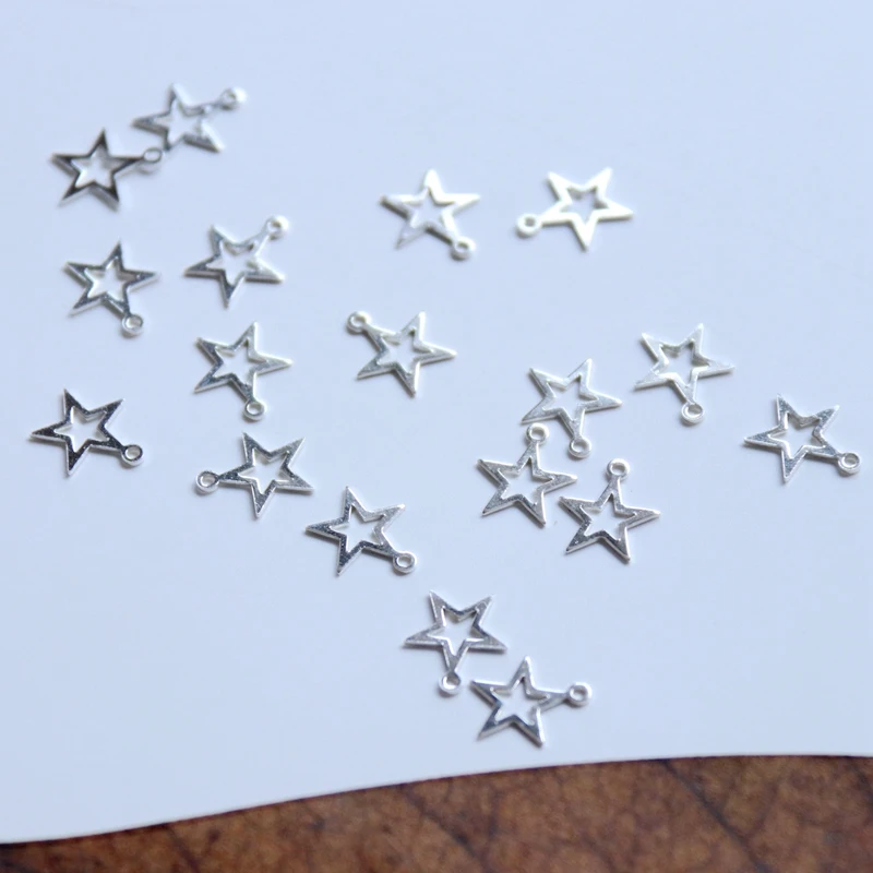 

" Fake One Penalty Ten " 11*10MM 30Pcs/5G Star Shape s925 Sterling Jewellery Charms Jewelry Accessories