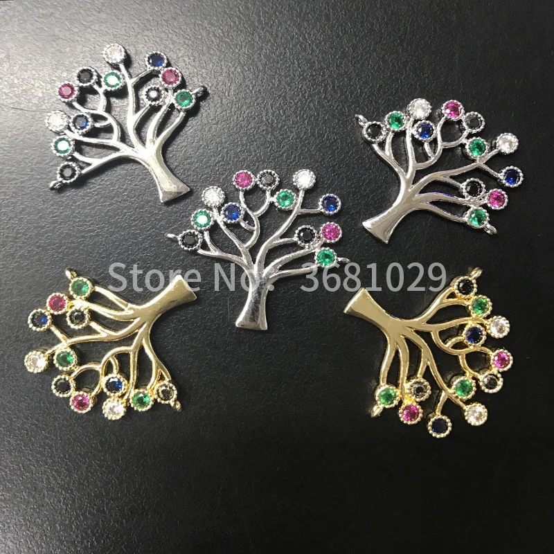 

Handmade jewelry custom micro - set small trees pendant and small and fresh 100