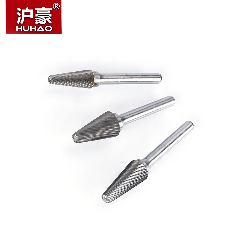 HUHAO 1pc 6mm Shank Tungsten Steel Cutter Metal Grinding Carving Rotary File Cylindrical Router Bit For Metal Polishing  L  Type