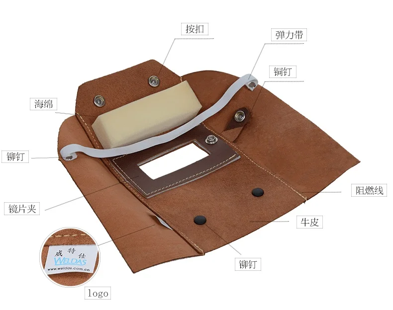 Imagem -04 - Grão de Couro de Vaca Chapéu Soldador Mig Tig Arco Soldador Chapéu Rosto Escudos Capuz Capacetes de Soldagem