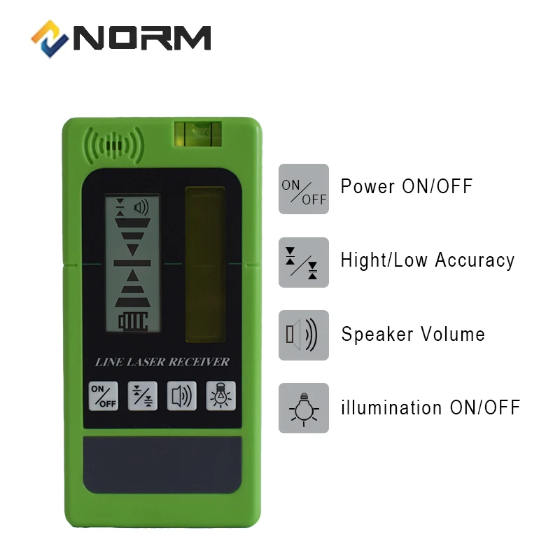Laser Level Receiver Detector With Pulsing Line LCD Display Receive For Outdoor Work