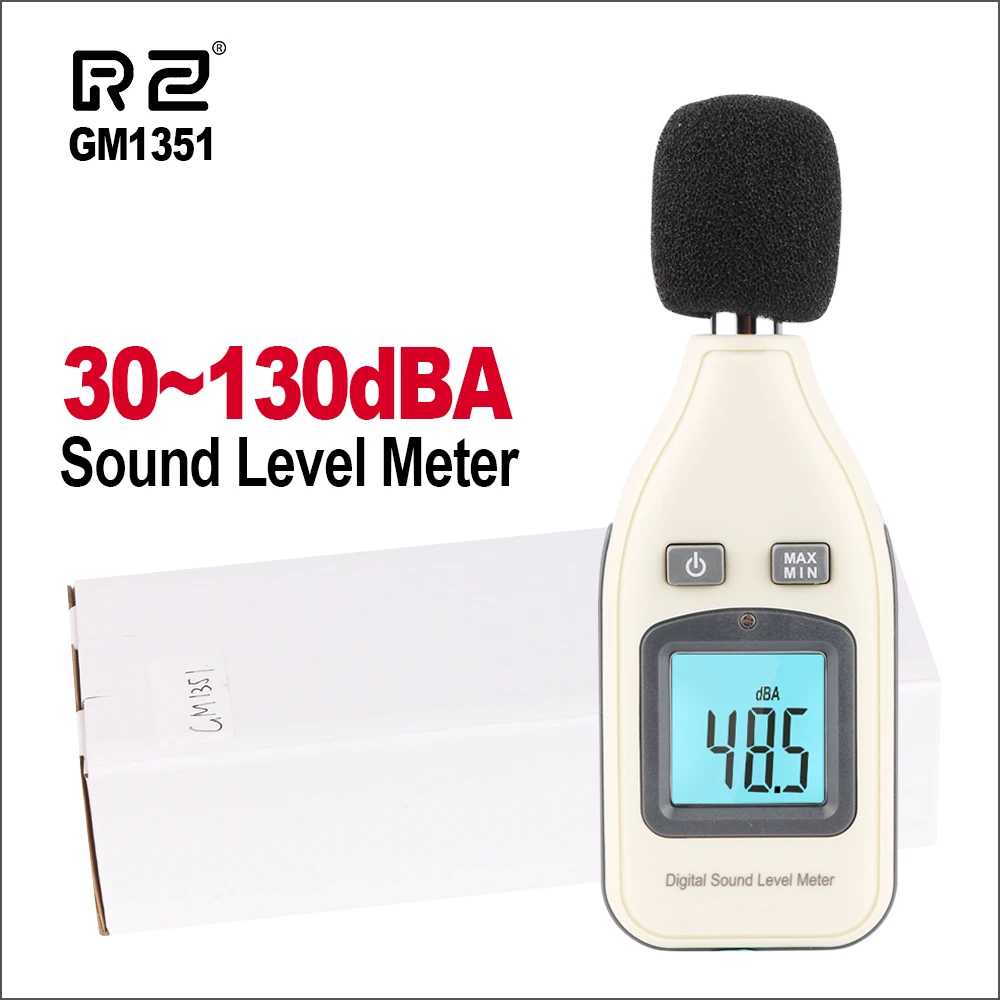 

RZ Digital Sound Level Meter Noise Tester 30-130dBA Noisemete Decibels LCD Screen Noise Decibel Monitor Pressure Tester GM1351