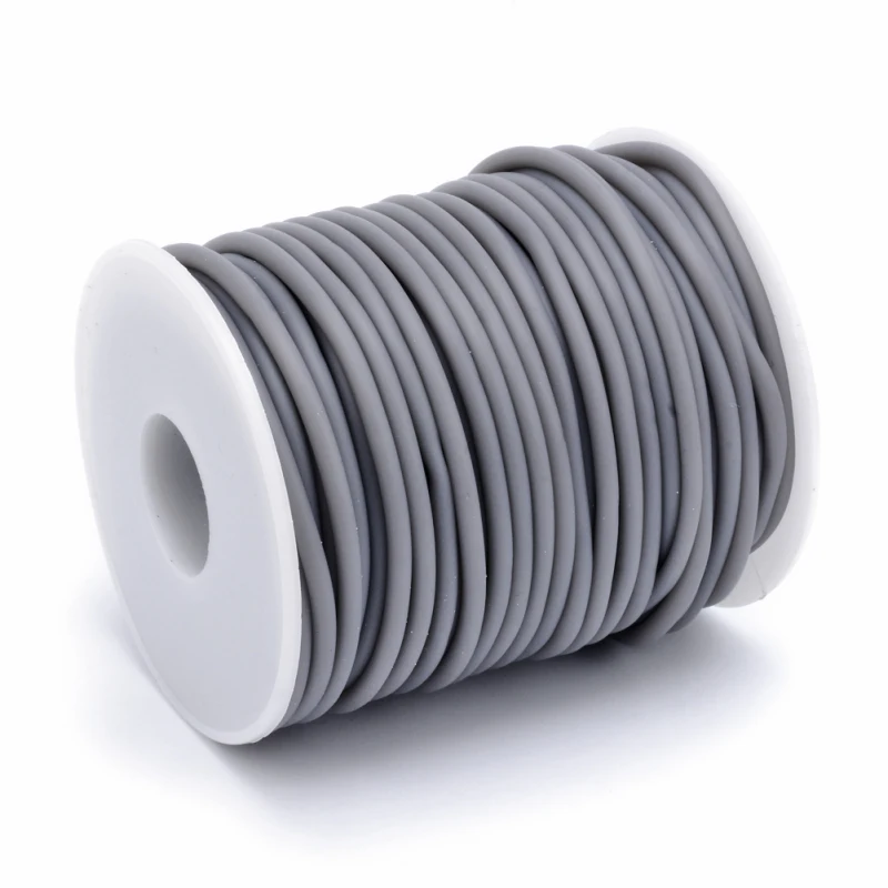 2mm 3mm 4mm Hollow Pipe PVC Tubular Rubber Cord Thread String Wrapped with White Plastic Spool Jewelry Findings F80