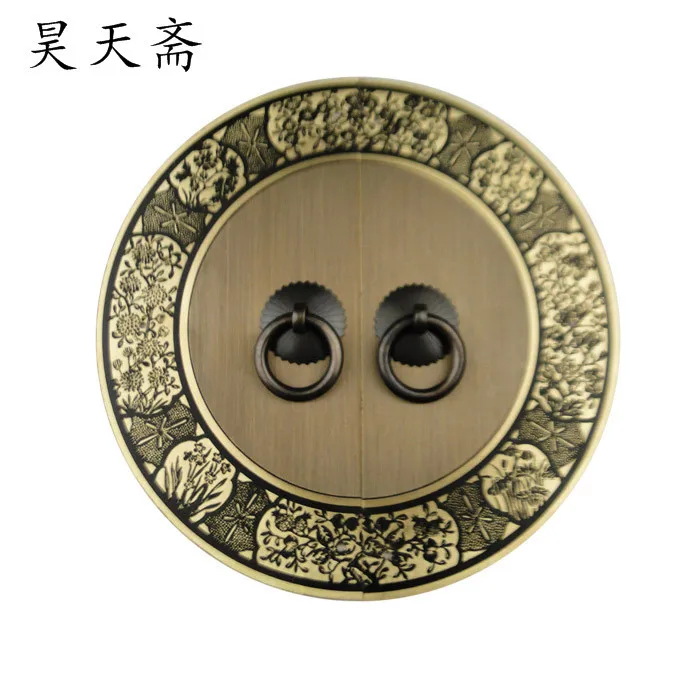 [Haotian vegetarian] Chinese antique furniture copper door handle lock piece Ming HTB-255, paragraph four gentlemen