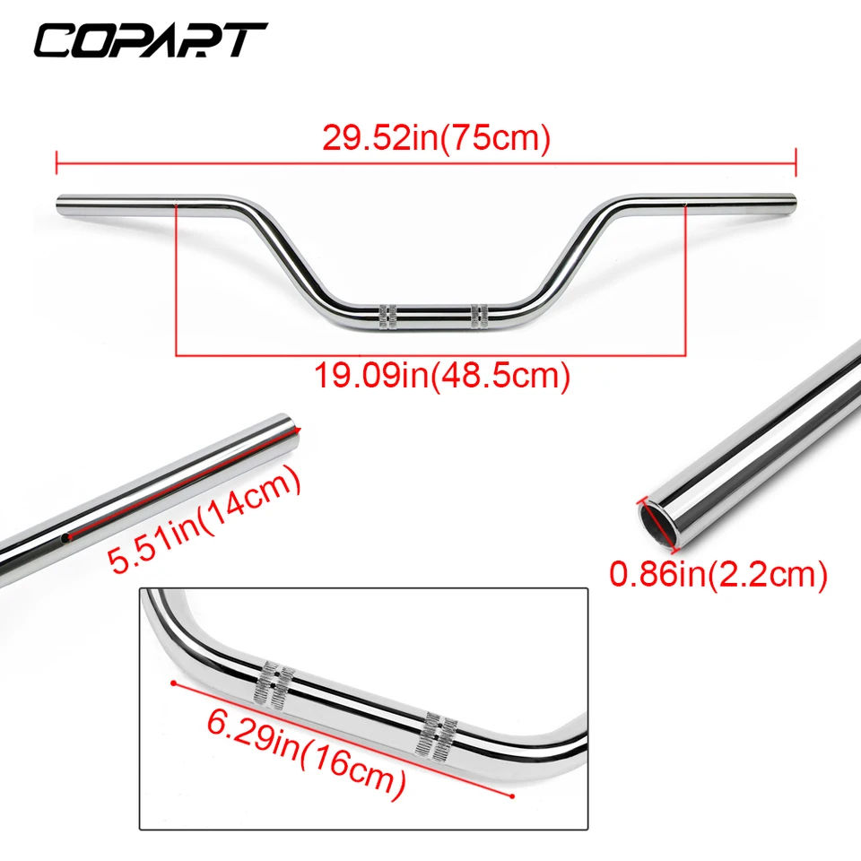 GOODFITMENT Chrome 7/8" Drag Handlebar For Honda CB 250 450 650 700 750 Nighthawk