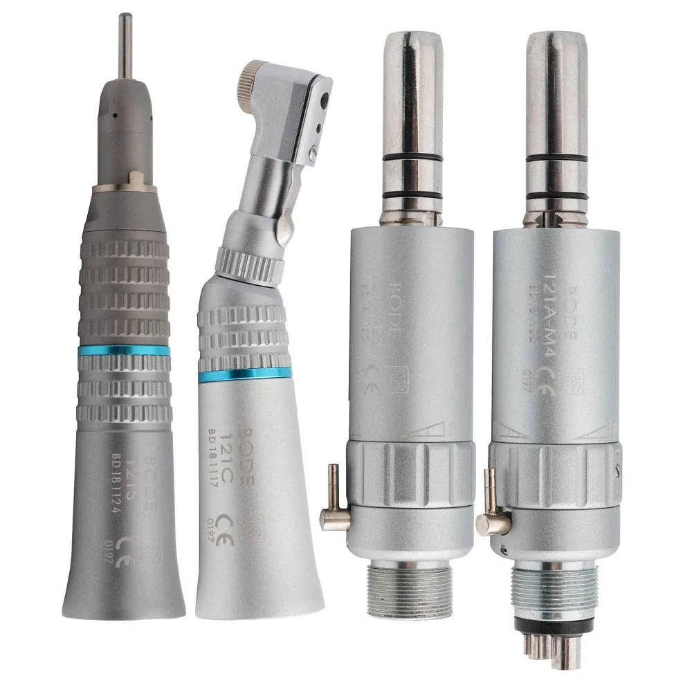 Dental Low Speed Handpiece Kit Air Turbine Straight Contra Angle Air Motor 2/4Holes Available BODE