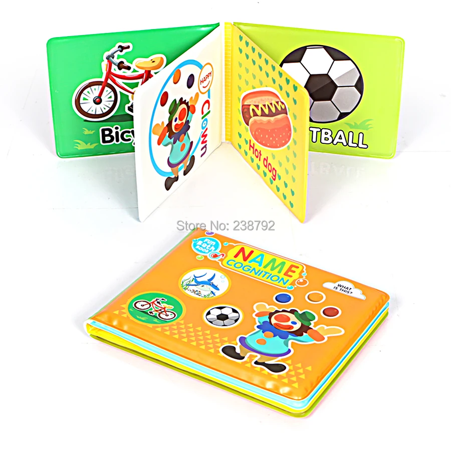 Cartoon Water Bath Books,Bathroom Toy Kids Early Learning Care of teeth,Name shape cognition Waterproof Books Educational Toys