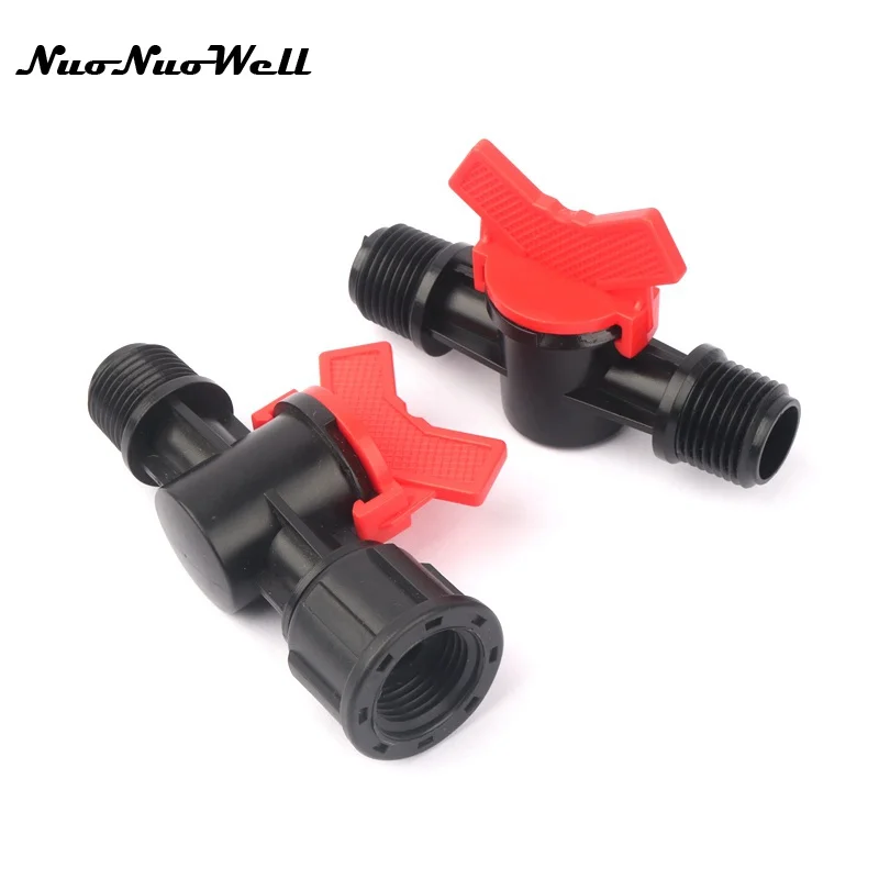 

2pcs Plastic 1/2" Male Thread to Female Thread Soft Hose Valve Garden Micro Irrigation Watering Water Valve pipe flow connector