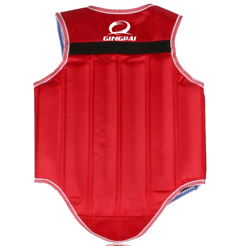 2017 red Oxford cloth bamboo strip sanda chest taekwondo vest protector breast guards Professional Training Sport GYM Guards