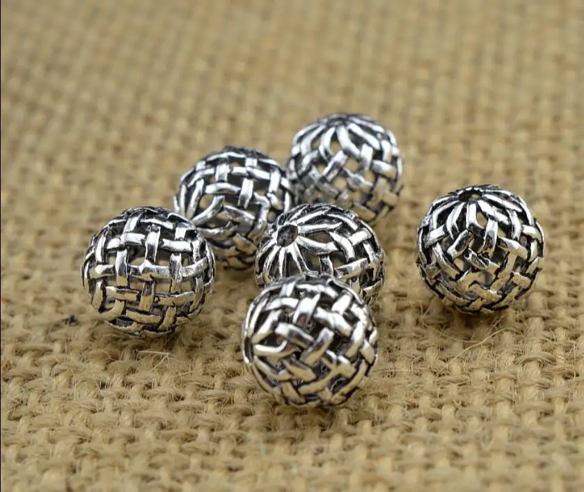 1pc Handmade 925 silver Lucky Knot beads tibetan endless knot beads mala\'s beads jewelry accessories
