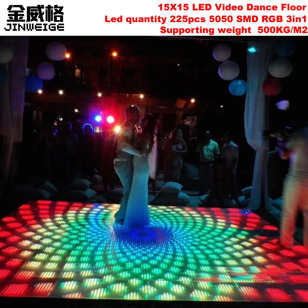 15x15 Pixel Digital LED Video Dance Floor Waterproof RGB Dance Floor for Party Wedding Club Stage Show