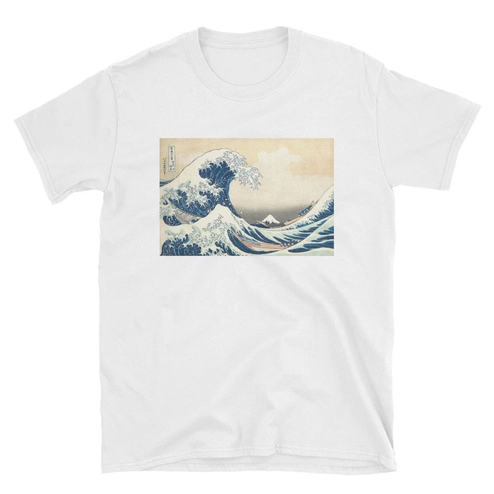 hahayule YF 1pcs Great Wave Off Kanagawa Shirt, Art Tshirt, Old Painting, Japan Wave, Soft Grunge Aesthetic