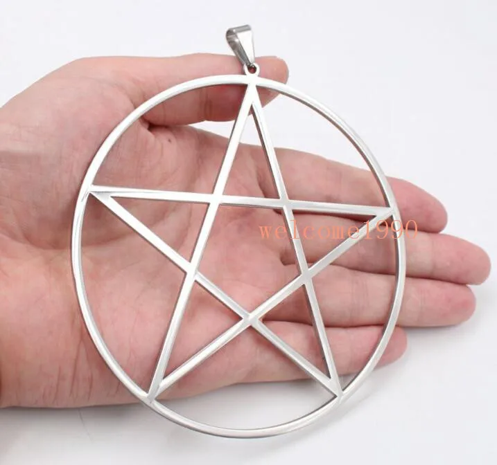 fate love best seller 1pcs Stainless Steel Large big 4\'\' pentagram Pendant charms high Polished for Mens XMAS GIFTS Cool