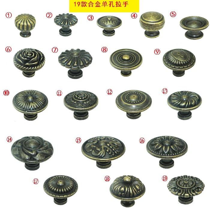 

UNILOCKS 10PCS Knobs Antique Bronze Zinc Alloy Handles Cabinets Wardrobes Pulls Furniture handle