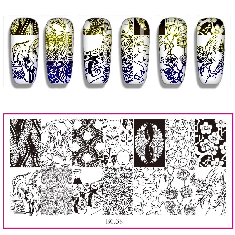 Nail Stamping Plates Flowers Geometric Lines Cut Animals Pattern Nail Art Stamp Stamping Template Image Plate Stencil Nails Tool