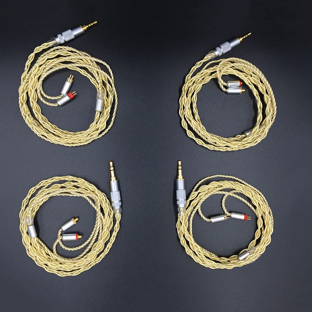 Linsoul 7NOCC MMCX/0,78mm 2Pin Stecker 3,5mm 2,5mm Ausgewogene Verbesserte Kopfhörer Kabel Weiche 7N OCC reinem Silber + Gold Überzogen