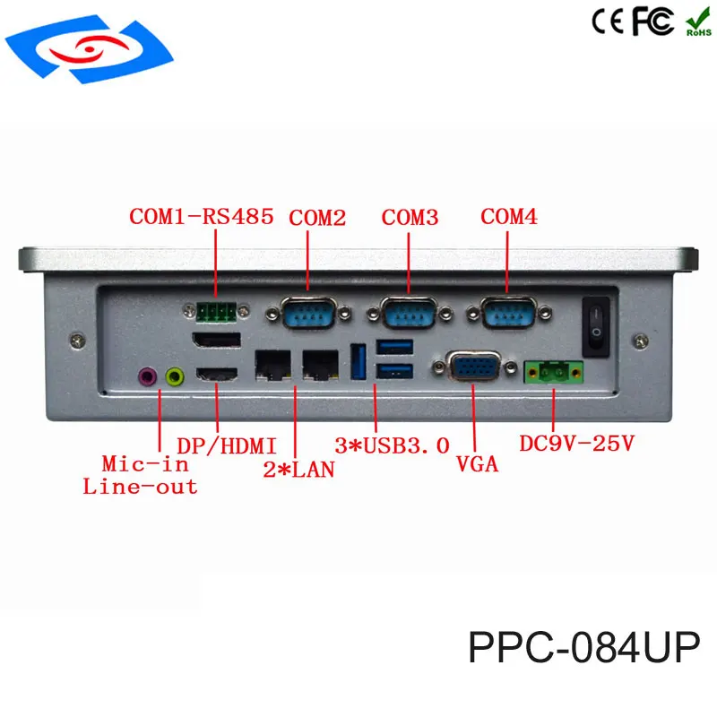 

Low Cost 8.4" Touch Screen Industrial Tablet PC IP65 Fanless Design With 2xLAN Support XP/ Win7/ Win10 / Linux Operating System