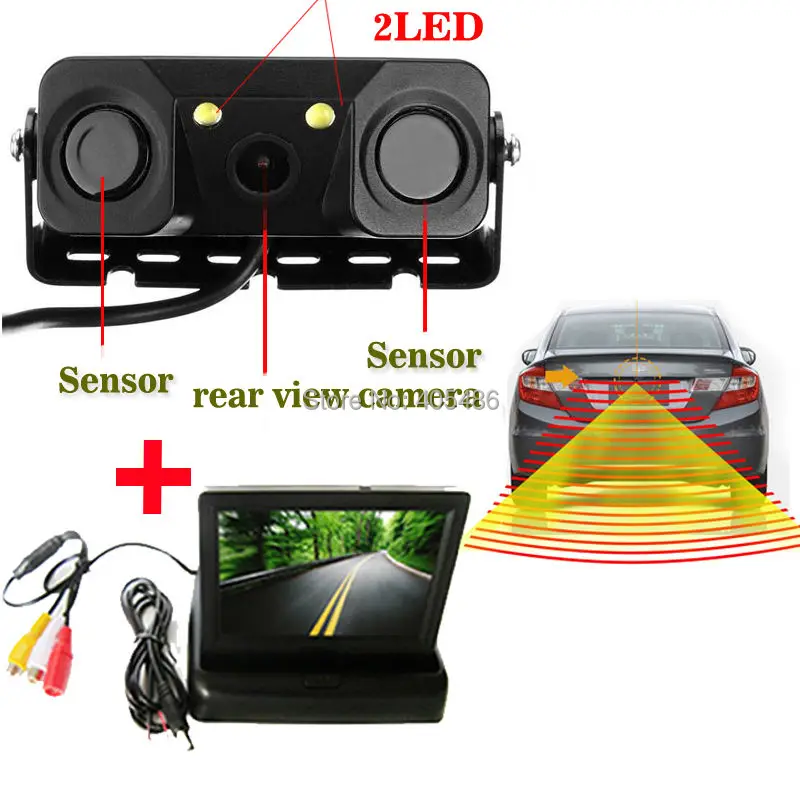 

Waterproof Car Rear View Camera Backup Camera With Parking Sensor Show Image & Distance + Car Mirror Monitor Parking Assistance