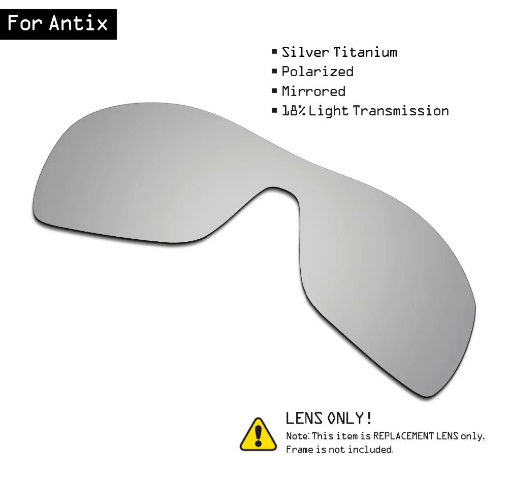 

SmartVLT Polarized Sunglasses Replacement Lenses for Oakley Antix - Silver Titanium