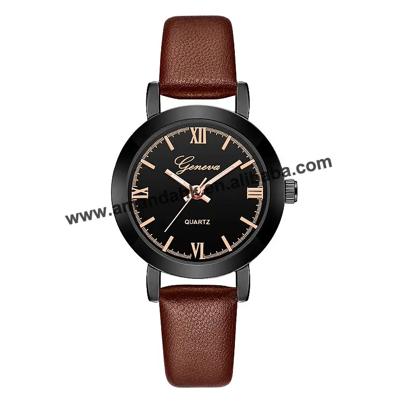 

Men Casual Leather Wristwatch Women Dress Watches Geneva Lady Men Roman Number Women Sport Watches 617