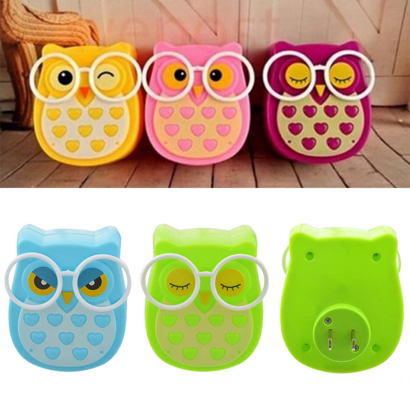 Lampe LED en forme de hibou mignon avec capteur de contrôle automatique, applique murale pour chambre d'enfant