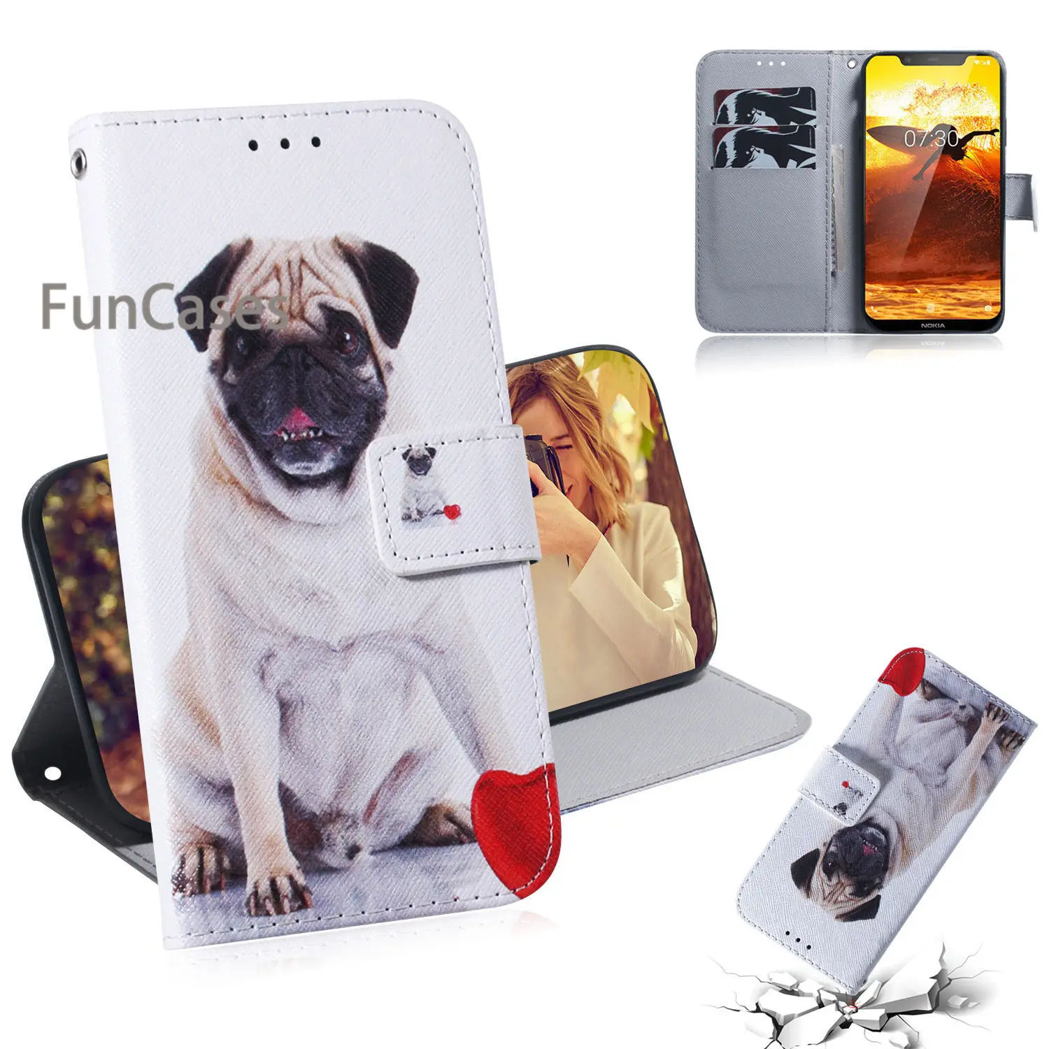 X7 Phone Bags Cases For etui Nokia X7 Hot PU Leather Wallet Case sFor Nokia cellular 8.1 Casa Phone Etui Case Telefon Channel