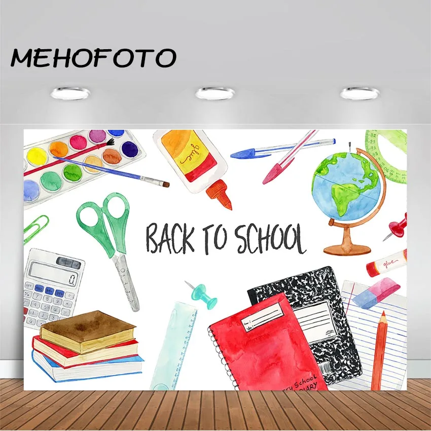 Back To School Photography Backdrop Chalk Globe Book Study Classroom Child Portrait Photo Background for Photo Studio