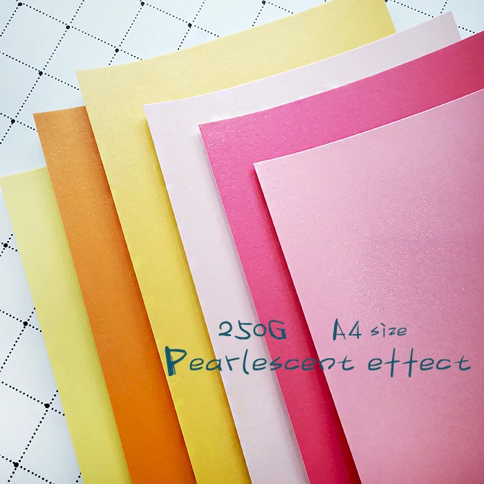 A4 6 color Pearlescent Effect Craft Paper Cardstock Party Gift Card Decor DIY Scrapbooking Paper Pack