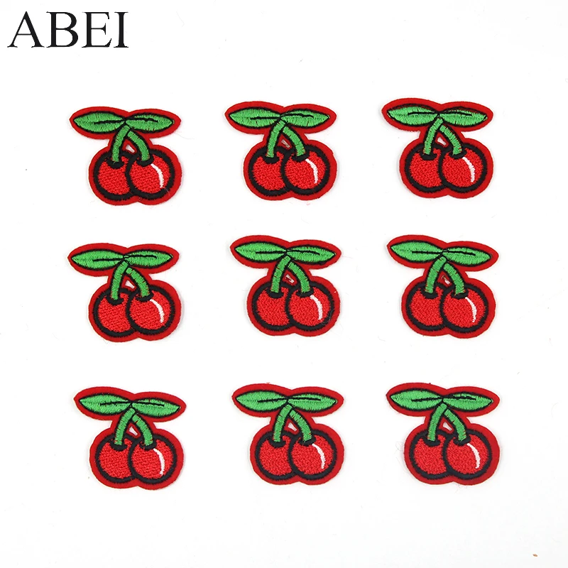 10pcs/lot Embroidered small Cherry Patches for kids Girls Sweaters Coats Jeans Stickers Diy school bag Appliques Decoration