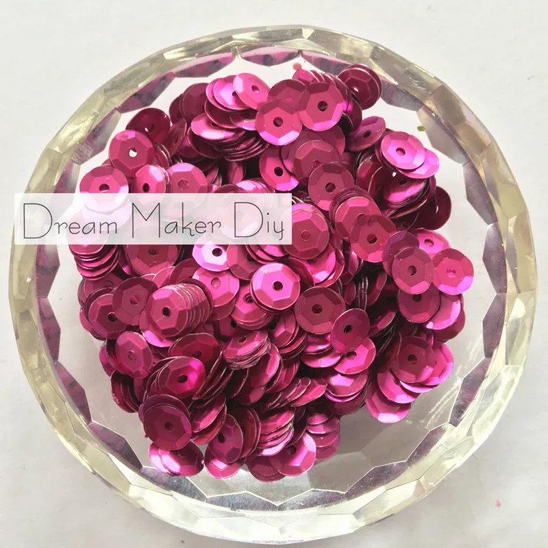 50g(3500pcs) 6mm Cup Matt Fuchsia round loose sequins Paillette sewing Wedding craft for decoration scrapbook