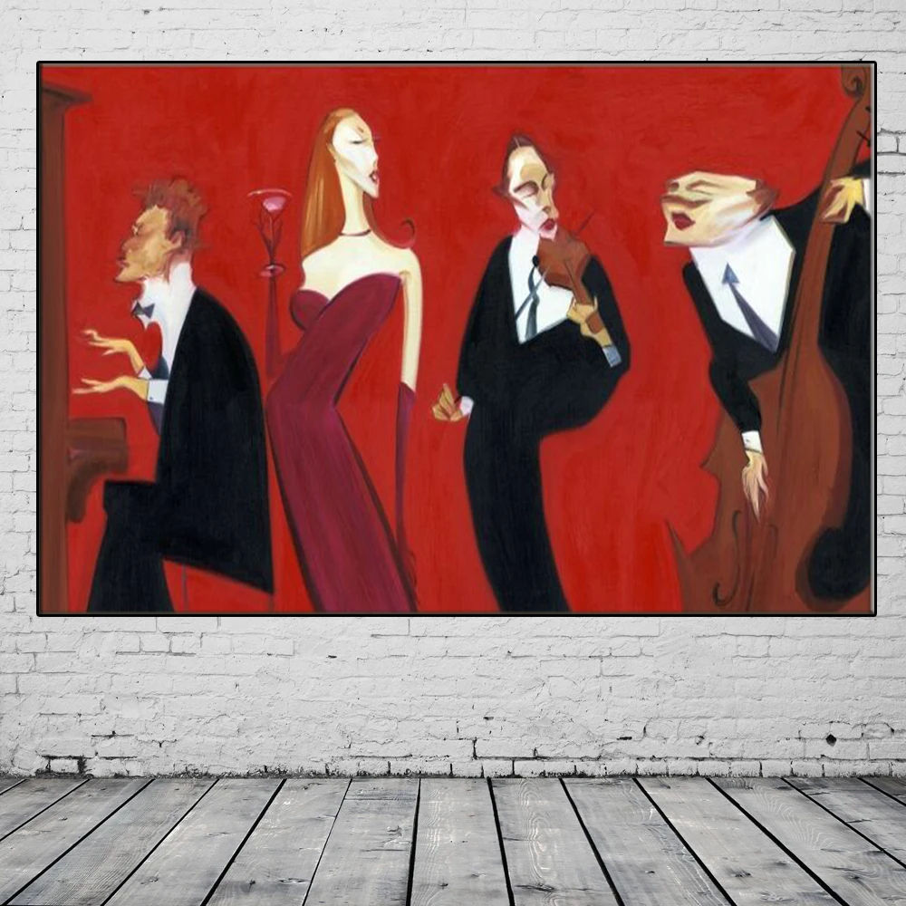 New Hand Painted Character Picture Modern Landscape Paintings On Canvas Concert Party Paint Wall Art Oil Painting For Room Decor