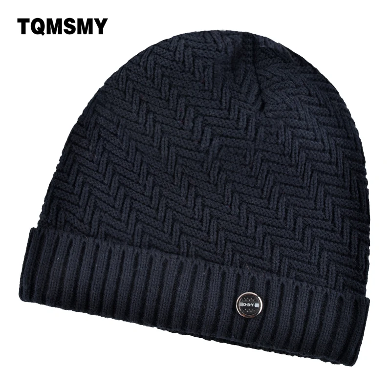 Winter hats for men bilayer knitted wool cap plus velvet  thicker women hat beanies for autumn men bad hair day bonnet gorros