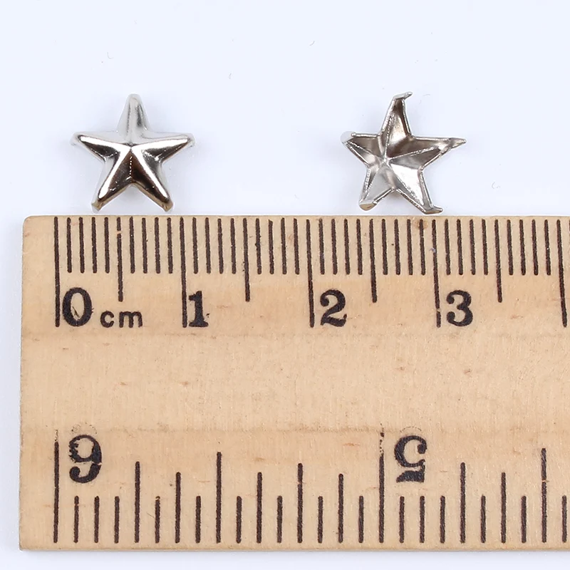 200pcs/lot 10mm Metal Star Silver Rivets Garments Accessories DIY Scrapbooking Embellishment  Handmade Shoes Bags Fastener Brads