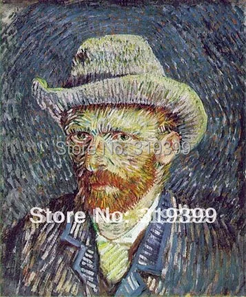 

Museum quality,100% handmade oil painting reproduction on linen canvas, Free DHL,Self-Portrait with Felt Hat by vincent van gogh