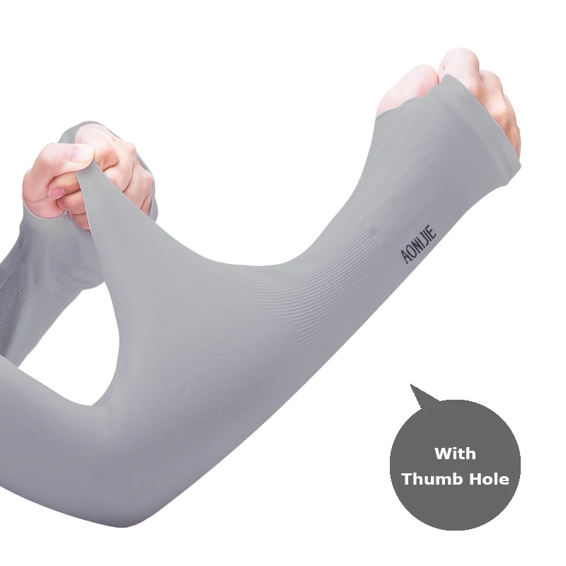 With Thumb Hole Gray