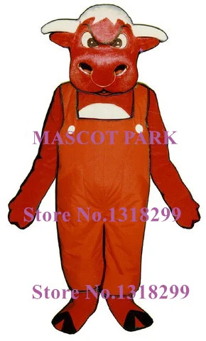 mascot Red Angry Bull Mascot Ox Costume Adult Size Cartoon Red Bull Mascotte Anime Cosplay Costumes Carnival Fancy Dress kits