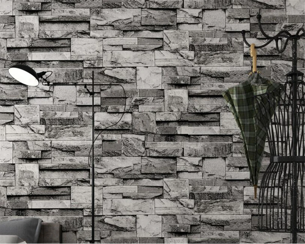 

Beibehang 3D Wallpaper Retro Stone Stones Brick Masonry Personality Restaurant Wallpaper Home Decor wallpaper for walls 3 d