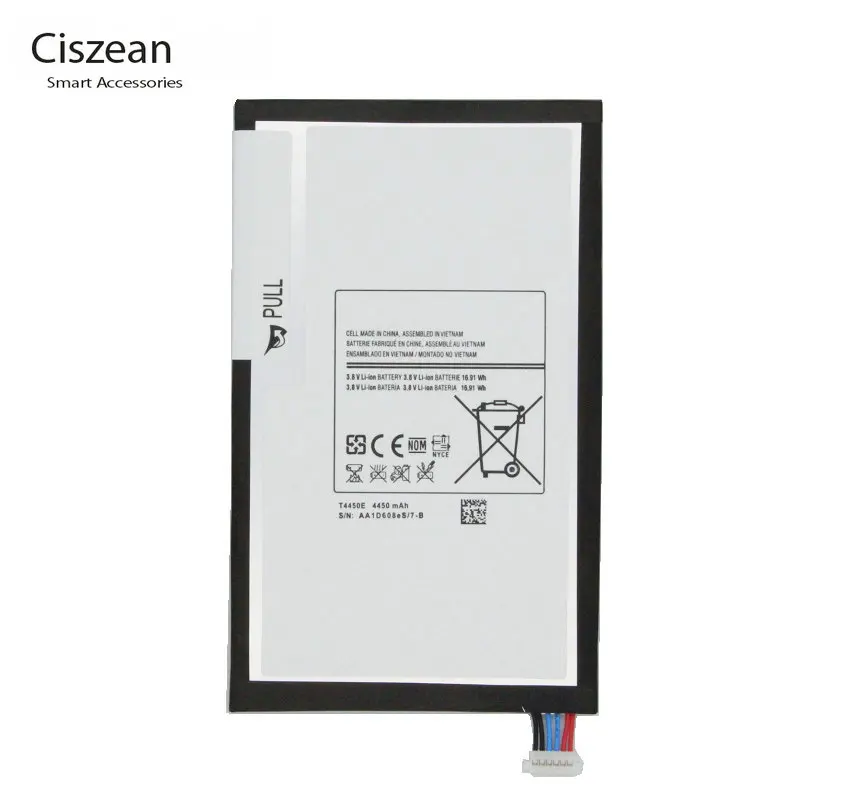 Ciszean 1x 4450mAh T4450E Replacement Battery For Samsung Galaxy Tab 3 8.0 T310 T311 T315 SM-T310 SM-T311 E0288 E0396 Tablet