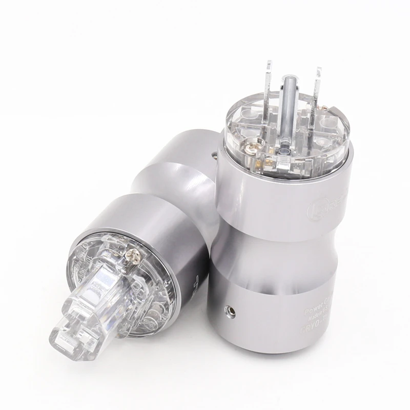 

Hifi audio X1pair Rhodium plated Transparent US version HIfi audio power AC plug extension adapter