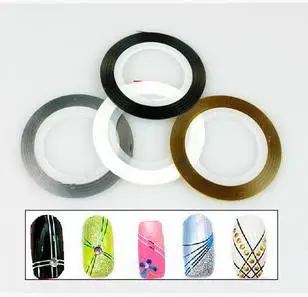 

20pcs/lot Mix Color 3d Nail Art Strip Tape Line Tips Sticker Tool Manicure Decal Paster Thin Roll Nails DIY Decorations Stickers