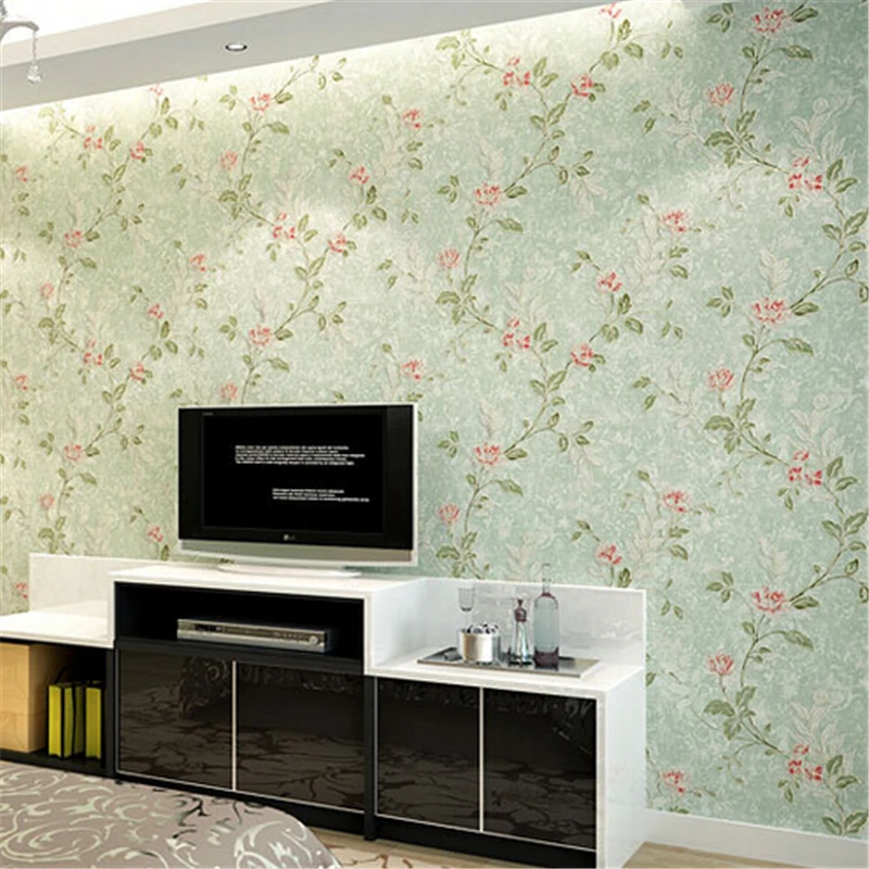 

beibehang Non-woven Wallpaper American village style wallcovering floral pattern Luxury European wall paper papel de parede list